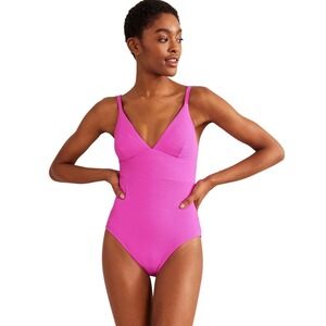 Boden Arezzo V-Neck Panel Swimsuit Size 10 Pink